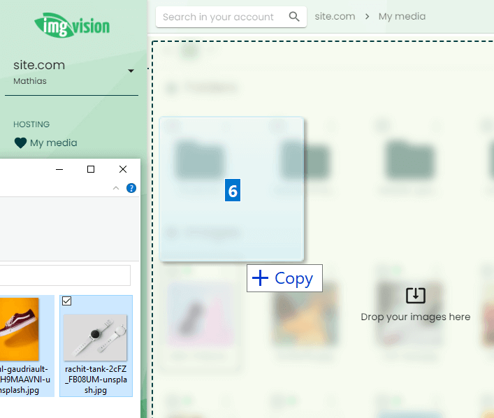 Drag and drop image uploading