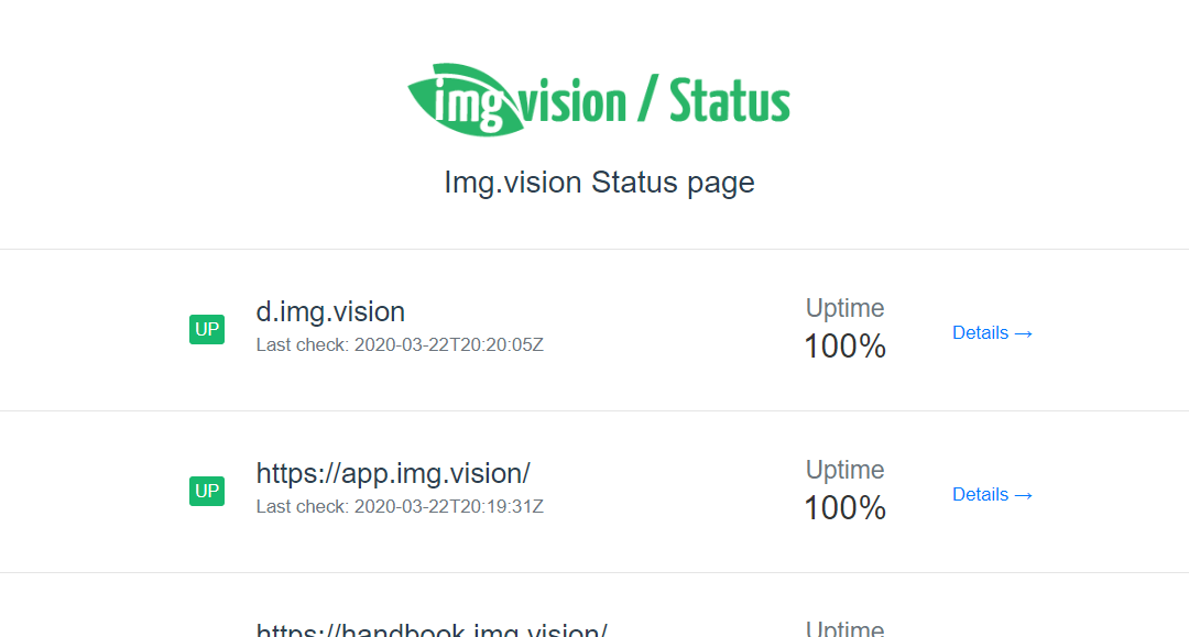 What is the uptime of Img.vision?