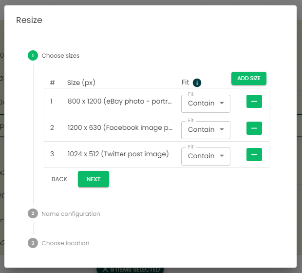 Resize image generator