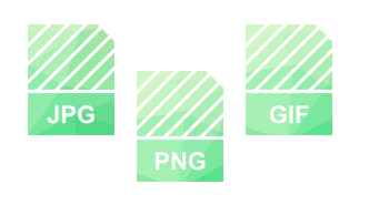 JPG, PNG, GIF image formats