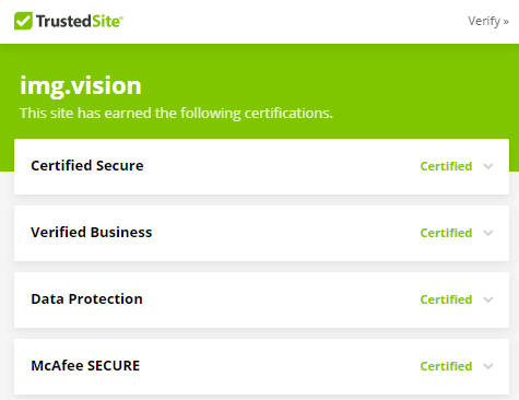Img.vision is certified as a safe site