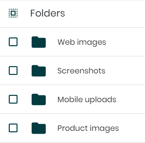 An example of how folders are displayed in side the Img.vision dashboard