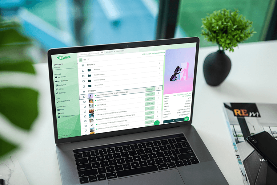 Img.vision dashboard on a macBook pro